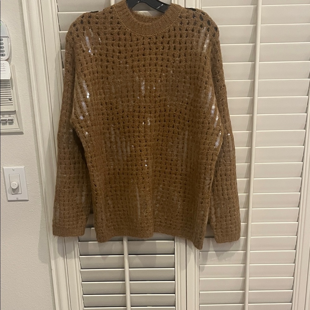 Cozy Brown Knit Crew Neck Sweater